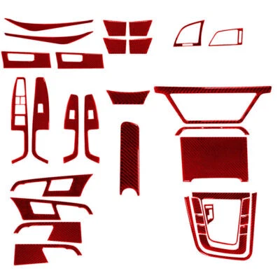 Juego completo de embellecedores interiores de fibra de carbono rojo para Hyundai Elantra 2016-2018 Foto 1 de 4