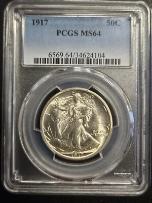1917 Liberty Walking Half Dollar * PCGS MS64 * Beautiful Lustrous Coin - Image 1 of 4