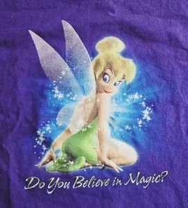 Disney Store Y2K Do You Believe in Magic Tinker Bell T Shirt Size S Purple - Picture 1 of 4