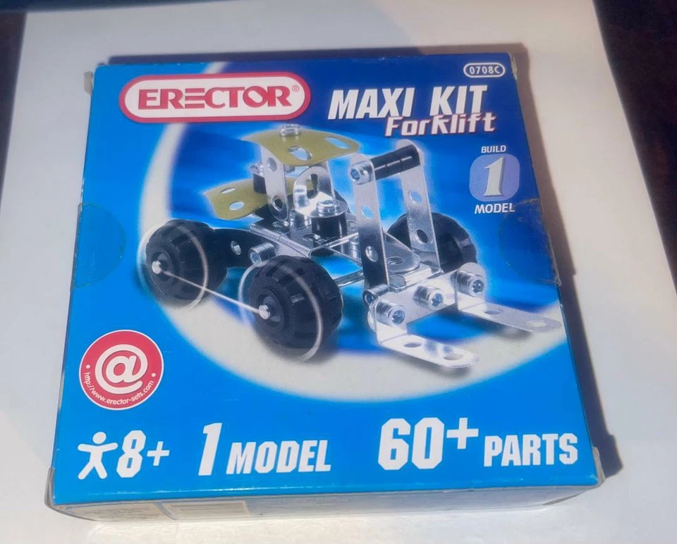 Erector MAXI KIT FORKLIFT BUILDING SET 0708C 60+ PARTS FOR AGES 8+ - Image 1 of 1