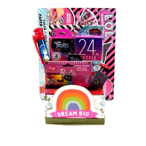 Girls Arts Crafts Gift Basket Disney Barbie School Prize Raffle Birthday Easter - Picture 1 of 5