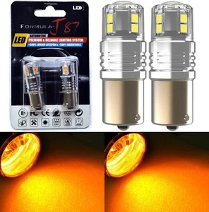 LED 15W 7506 Orange Amber Two Bulbs Light Rear Turn Signal Replacement Lamp JDM - Picture 1 of 18