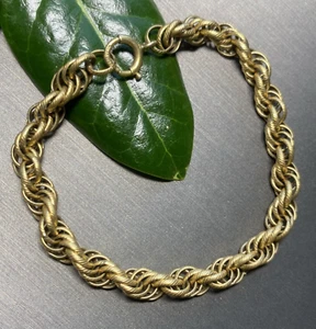 Vintage Bracelet 12K Gold Filled Estate Fine Jewelry Pre-owned Textured Chain - Picture 1 of 20