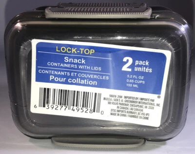 Snack Containers With Locking Lids 5.25oz Ea-Get 1Pack Of 2 Total-Smoke-SHIP24H - Image 1 of 4