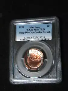 1998 PCGS MS67RD Double Struck Double Date Lincoln Cent Mint GREAT ERROR - Picture 1 of 4