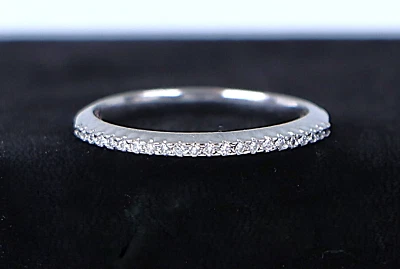 $2,850 Tacori Platinum Round Diamond Half-Way Wedding Band Ring Size 5.75 Foto 1 de 4