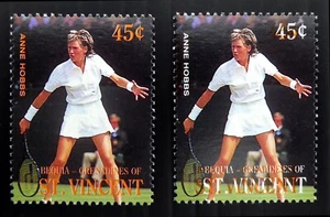 St VINCENT 45c tennis with Orange Shift error to Left with Normal U/M DJ311 - Picture 1 of 1