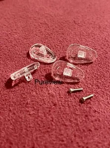 x2 pairs Clear Silicone Nose Pads for Salvatore Ferragamo GLASSES Screw-in 12 mm - Picture 1 of 2