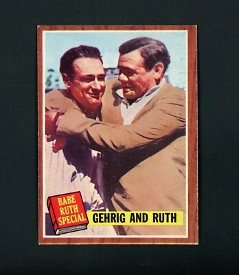 Lou Gehrig and Babe Ruth 1962 Topps (HOF) NY Yankees #140 EX-MT Foto 1 de 2