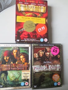 Trio of Privates of Caribbean Films DVDs Special Editions etc -only played once - Picture 1 of 4