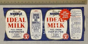70's Singapore Nestle Milk can label with Recipe in Chinese English & Malay - Picture 1 of 2