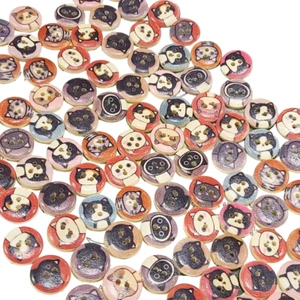 50pcs Wooden Mixed Cartoon Cat 2 Holes Buttons For Sewing & Crafts - Picture 1 of 2