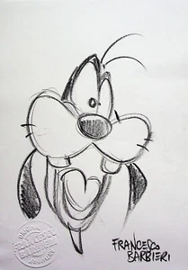 DONALD DUCK Signed FRANCESCO BARBIERI Hand Inked Disney Cartoon Art 8.5" x 6" - Picture 1 of 3