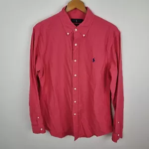 Ralph Lauren Button Down Shirt Pink Long Sleeve Size L Slim Fit - Picture 1 of 5