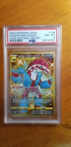 Galarian OBSTAGOON 198/185 Vivid Voltage Gold Secret Rare PSA 8 - Picture 1 of 6