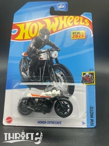 2023 Hot Wheels #141 HW Moto 4/5 HONDA CB750 CAFE Motorcycle New Model White - Picture 1 of 2