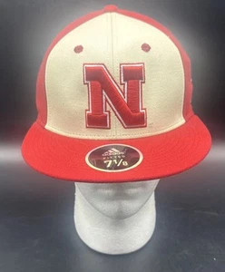 Nebraska Cornhuskers Adidas Red Climalite NCAA Fitted Hat Cap 7 1/8 NEW - Picture 1 of 8