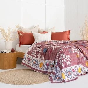 Linen Connections Indian Kantha Quilt - Red Bath - Bild 1 von 3