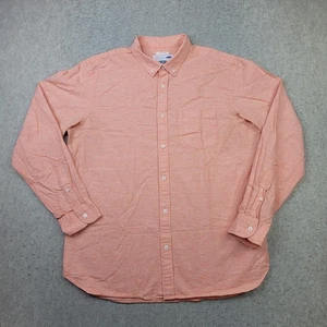 Old Navy Oxford Hemd Herren XL Leinenmischung Orange Meliert Langarm Button Down - Bild 1 von 8