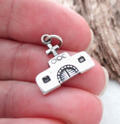 Carolyn Pollack Relios 纯银 0.925 Adobe Pueblo 教堂吊饰 — 第 1/3 张图片