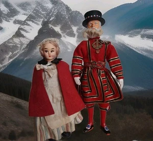 Vtg Peggy Nisbet Doll And Yeoman Beefeater Set Figures Lot Of 2 Dolls - Picture 1 of 2