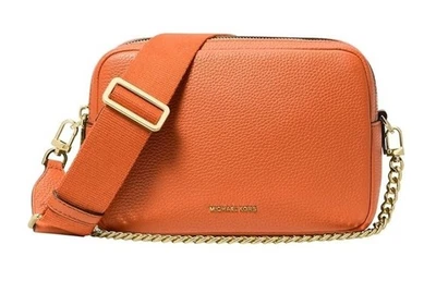 New Michael Kors Bryant Medium Double Zip Chain Camera Crossbody Bag Orange - Image 1 of 4