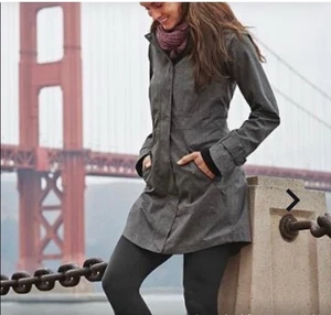 Chaqueta de lluvia ATHLETA para mujer Swing Parka con capucha cremallera completa gris talla S - Imagen 1 de 8