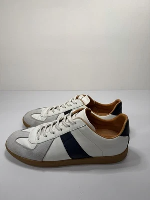 Zapatillas Hombre Beckett Simonon Morgen 10 Blanco Gris Cuero Azul Marino Rayas Foto 1 de 4