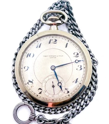 Ch.F. Tissot & Fils Transit 2 Adjust 15 Jewels Pocket Watch 47mm Chain Working - image 1 of 4