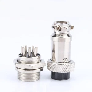 `1set GX16 8Pins Screw Type Electrical Aviation Plug Socket Connector New New - Zdjęcie 1 z 6