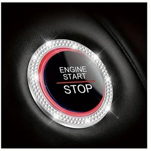 1 Pc Silver  Car Engine Start Stop Button Switch Cover Sticker SMD 019 - Picture 1 of 4