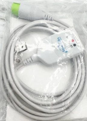 Spacelabs 电缆 700-0008-08 ECG 3 领屏蔽 10 英尺 TruLink 17 针全新带包装 — 第 1/4 张图片