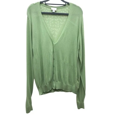 Suéter Cárdigan LuLaRoe para Mujer XL Verde Ligero Cuello en V Capas Abotonadas Foto 1 de 4
