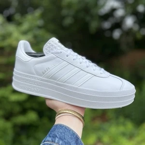 Adidas Gazelle Bold Women's Size 10.5 Athletic Shoe White Sneakers Footwear #NEW - Picture 1 of 9