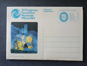 SELLOS ANDORRA VEGUERIA EPISCOPAL MNH 1983 SOBRE 20 CONGRESO EUCARÍSTICO. MILÁN - Imagen 1 de 2