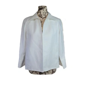 Talbots Petites 100% Irish Linen Womens Size PS Open Front Jacket White NWT - Picture 1 of 7