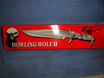 Cubiertos de escarcha Howling Wolf II # 17-167FW. Caja original 16 y 3/4" en total Foto 1 de 4