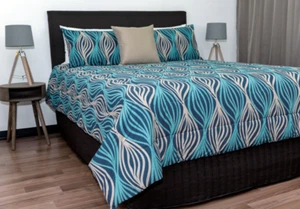 King Single Coverlet Set Byron Ocean | Bnb Supplies - Picture 1 of 1