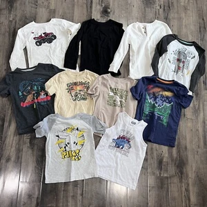 Lot Of Boys T-Shirts & Long Sleeve 10 Pieces Size 5 & 5T - Picture 1 of 4
