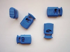 5 x Kordelenden Endstücke, Kordelstopper, Kunststoff Kordelklemme, blau - Bild 1 von 1