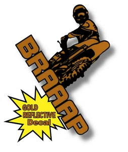 Braaap Motocross Gold Reflective Decal, sticker 10x7 dirt bike, Supercross, MX - Bild 1 von 3