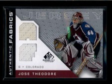 JOSE THEODORE 2007/08 SP GAME USED AUTHENTIC FABRICS DUAL JERSEY AJ8750