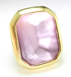 GIOIELLERIA MORINI Italy 925 Sterling Gold Vermeil Purple Stone Statement Ring - Picture 1 of 10