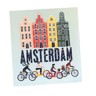RIFLE PAPER CO. Art Print - Greetings From Around World | AMSTERDAM - 12" x 11" - Image 1 of 2