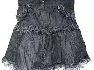 Who's That Girl? Black Cotton/poly And Lace Skirt Size 10/12 - Picture 1 of 3