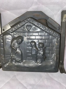 Vintage Hansel and Gretel Chocolate Mold, Witch Gingerbread House Antique #abk - Picture 1 of 15