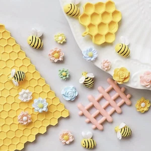 Bee Honey Comb Fence Silicone Fondant Mould Icing Mold Sugar Paste UK Cake Decor - Picture 1 of 21
