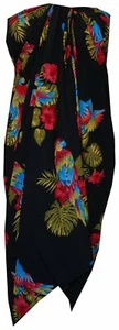 Sarong Parrot Beach Swimsuit Wrap One Size Bikini Cover up Dress Pareo - Picture 1 of 10