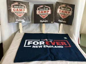New England Patriots NFL Hand Rally Fan Towel + 3 Training Camp 2022 Hand Fans - Picture 1 of 10