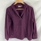 LL Bean Purple V Neck Fleece Sweater Size LP